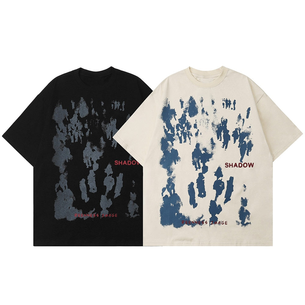 Unisex Short Sleeve Shadow Print T-shirts - true-deals-club