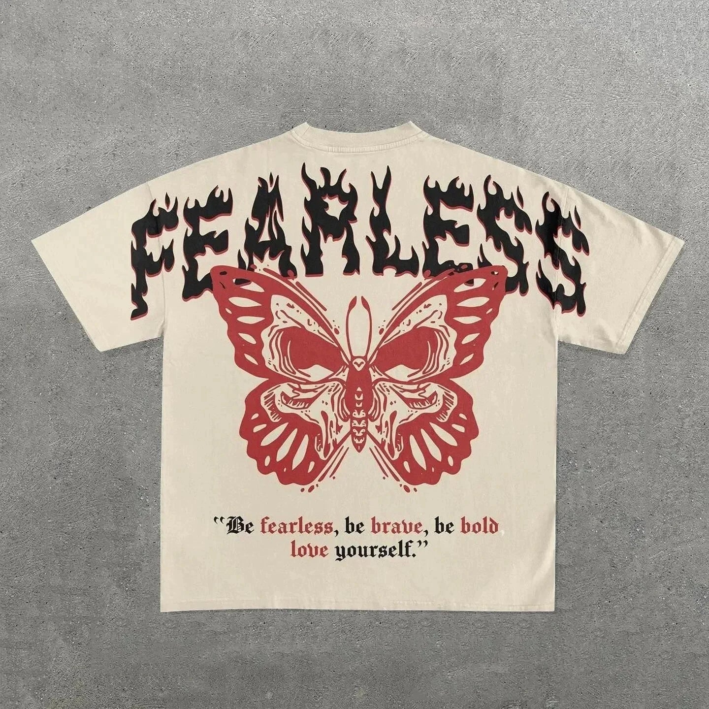 Fearless Oversized Hip-Hop Graphic T-Shirt for Men & Women – Streetwear Rap Tee