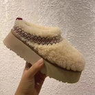 Fur Slippers Flats Platform Short Plush Cotton Winter for Women - true-deals-club