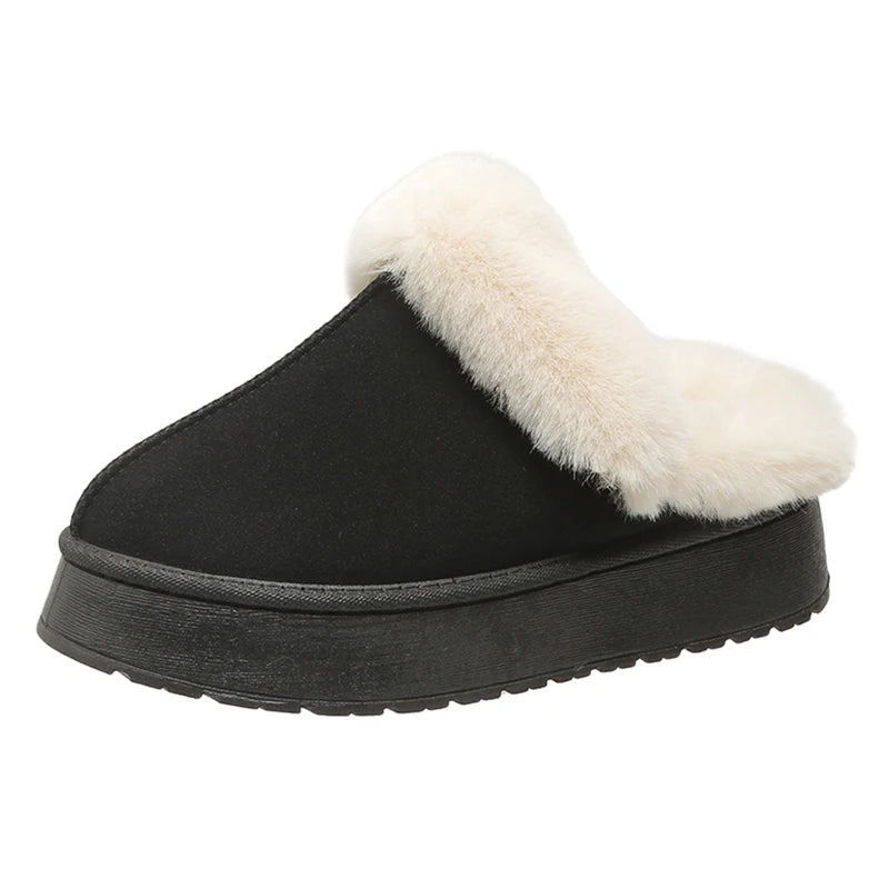 Winter Warmth Plush Platform Slippers - true-deals-club