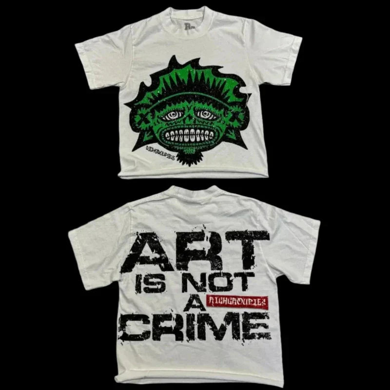 Art is Not A Crime Oversized Graphic T Shirts for Bold Statement - true deals club