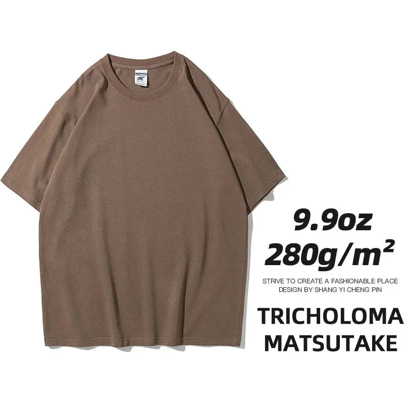 9.9oz High-Quality Oversized Unisex Heavy T-Shirt - Short Sleeve, Solid Color - true-deals-club