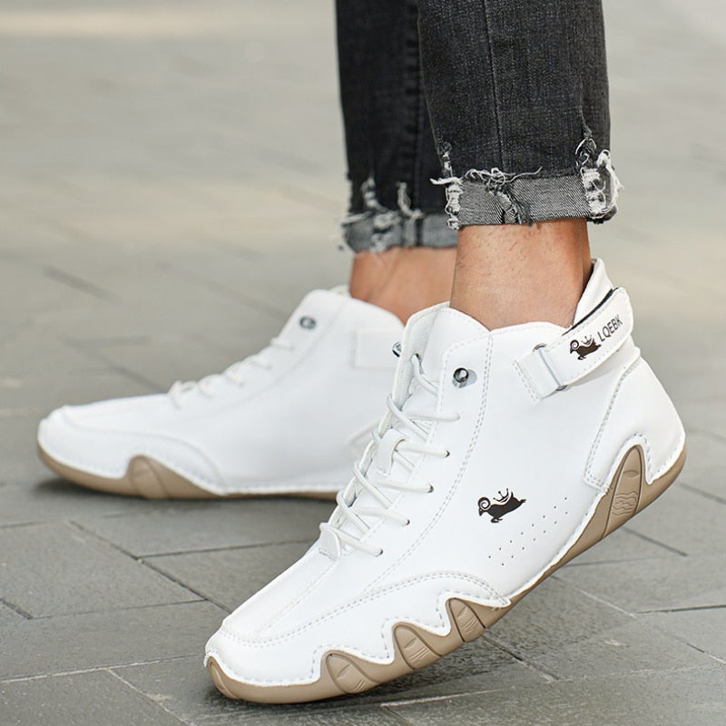 Leather Luxury Ankle Sneakers - true-deals-club
