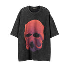 Oversized 3D Print Washed Black T Shirt for Men - true-deals-club