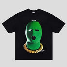 Vintage Green Hood Gangster Oversize Tee: Streetwear Statement - true-deals-club