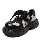 Retro Sneakers for Women - Mixed Colors Leather Wedges - true-deals-club