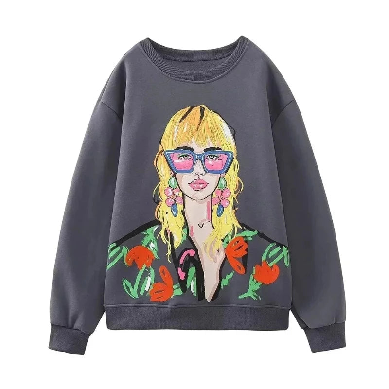 Beauty Girls Print Chic Pullover Sweatshirts - true-deals-club