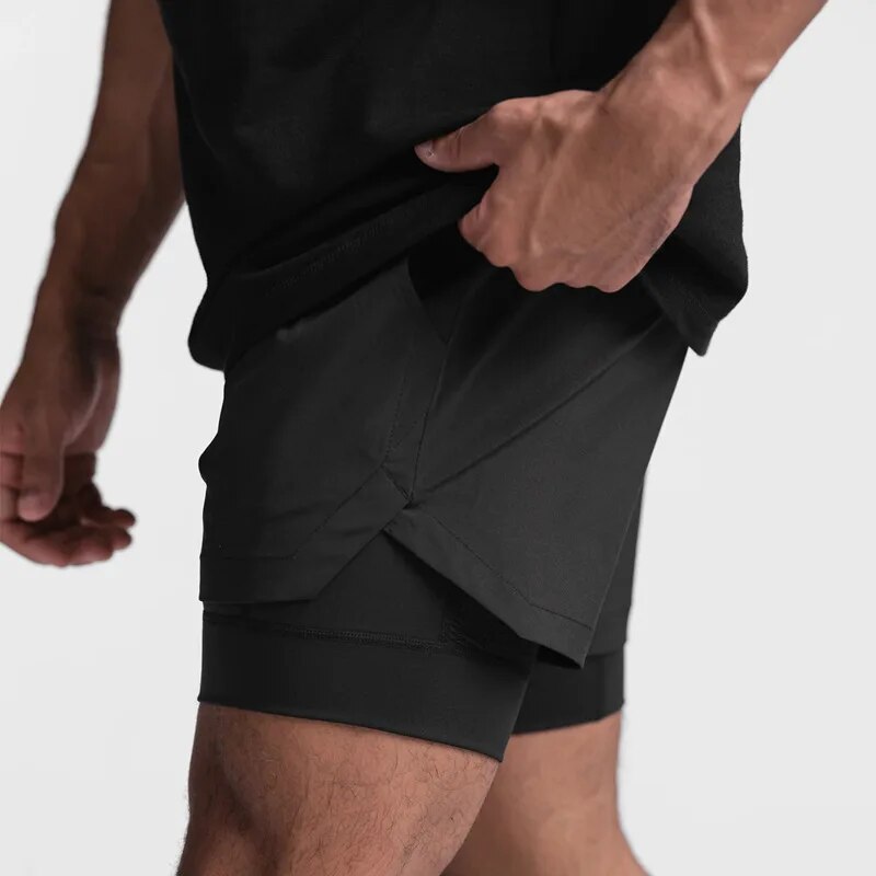 Double-Layer Sport Quick Dry Shorts for Men - true-deals-club