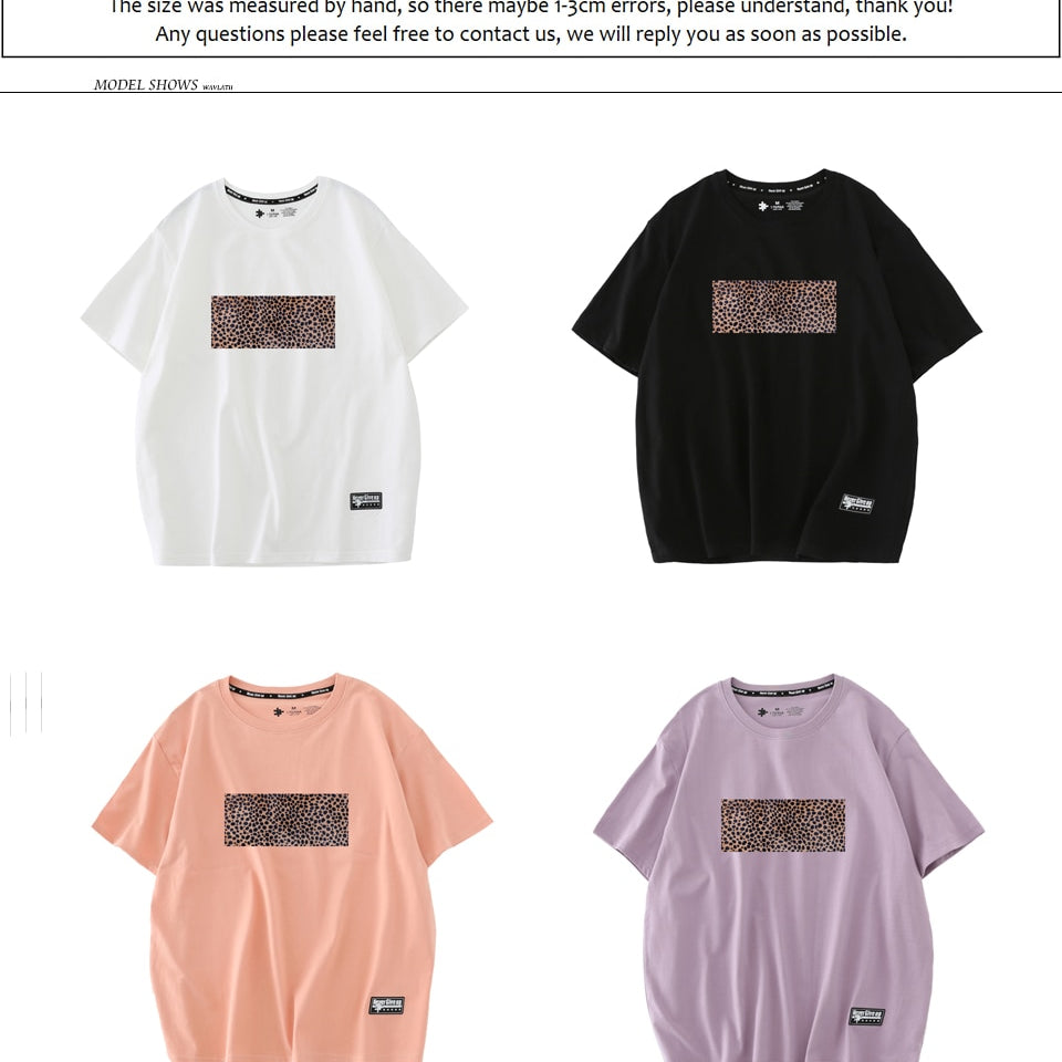 Women's Streetwear Sticker Cotton T-shirts - true-deals-club