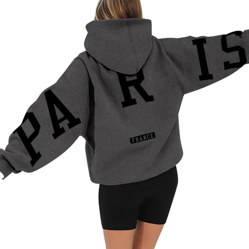 Printed Paris Hoodie for Women