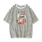 Womens Oversized Graphic Tee - Classic Striped - true-deals-club