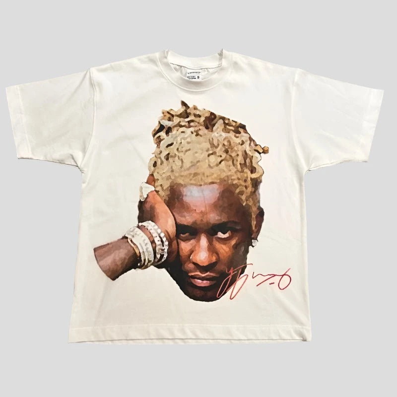 Rapper Graphic Tees - Y2k Summer Men T-Shirt Portrait Printed - true-deals-club