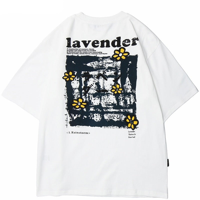 Graphic Lavender T Shirt - Loose Graphic Tees for Men - true-deals-club