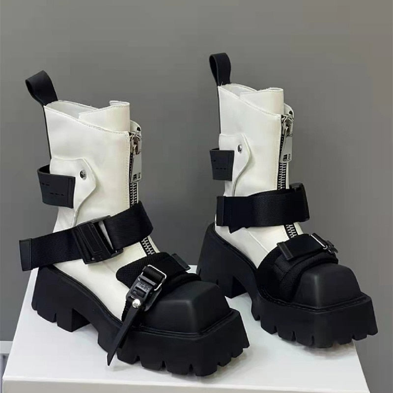 Belt Buckle Fashion Boots - true-deals-club