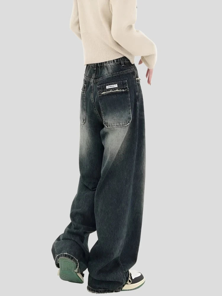 High Waist Wide Leg Denim Trousers for Women - true-deals-club