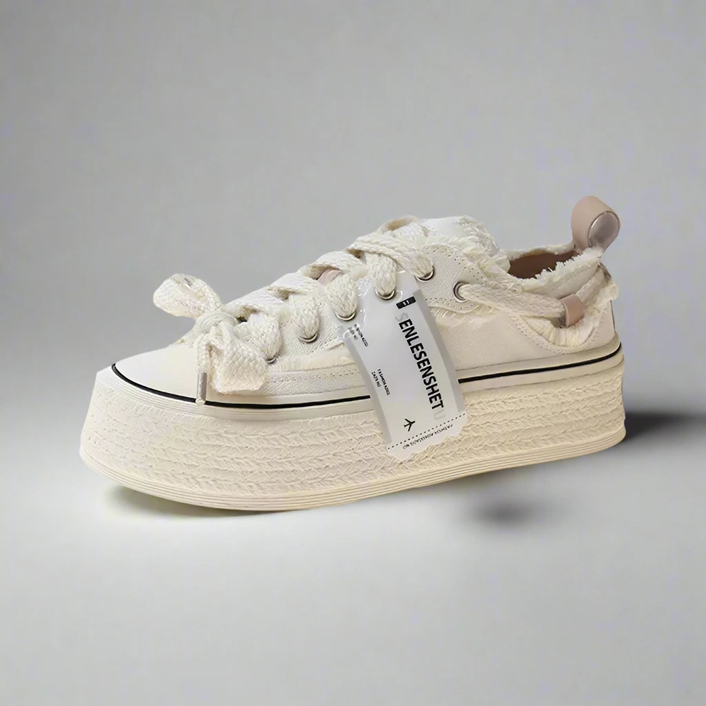 Shoes for Teen Girls: Canvas Platform Sneakers - true-deals-club