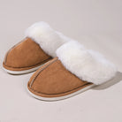 Faux Suede Fluffy Fur Slippers for Women - Non-Slip, Indoor Cotton Shoes - true-deals-club