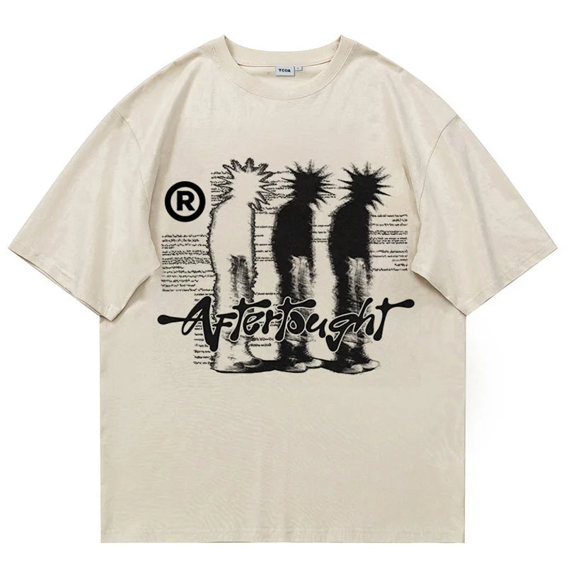 Aftertought Cotton Oversized Men's T-shirt Streetwear Shadow Print - true-deals-club