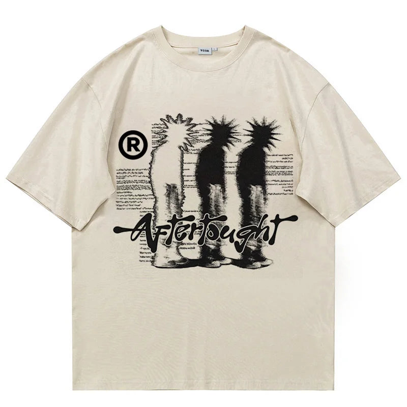 Cotton Graphic Tees: Aftertought Cotton Oversized T-shirt - true-deals-club