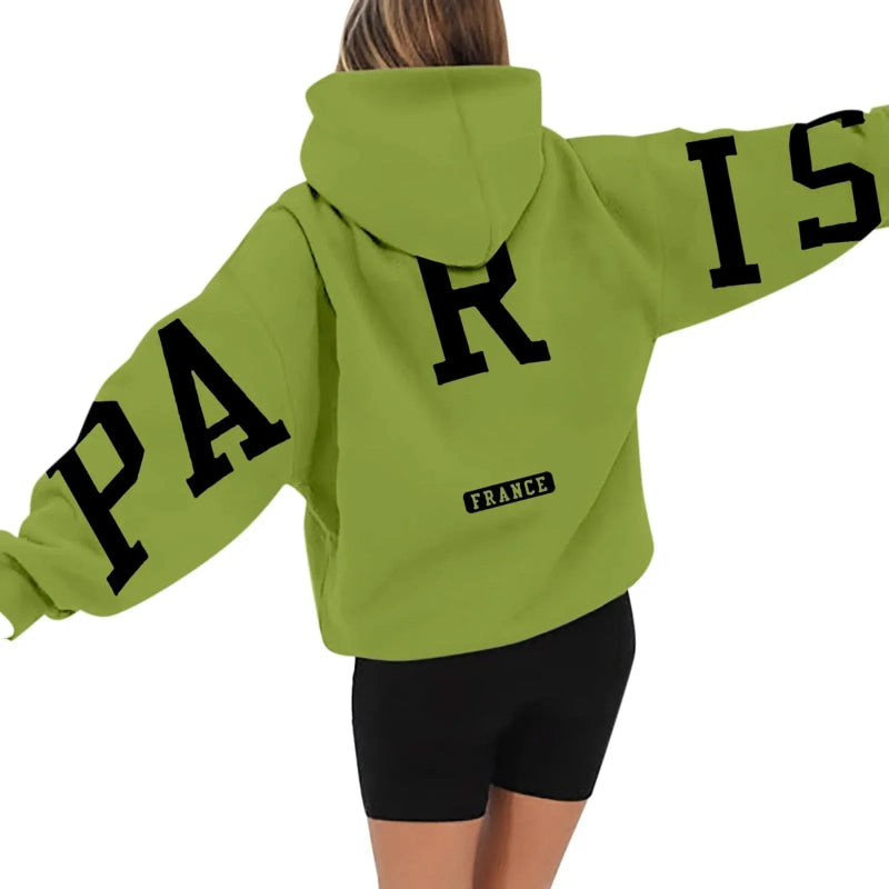 Printed Paris Hoodie for Women