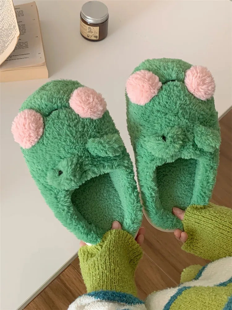 Unisex Lovely Frog Cotton Slippers - true-deals-club