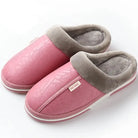 Unisex Waterproof Fur Slippers - Indoor PU Leather - true-deals-club