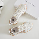 Suede Leather Women's Patchwork Sneakers with Round Toe - True-Deals-Club