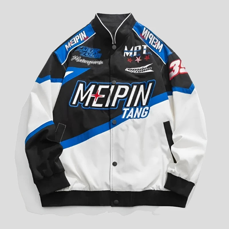 Embroidered Racing Jacket for Men - true-deals-club