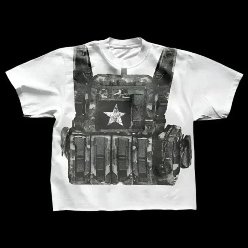 Sharpshooter Print T-shirts - Oversized Graphic Tees - true-deals-club