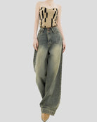 High Waisted Baggy Oversize Wide Leg Denim Pants - true-deals-club