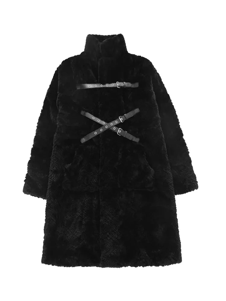 Punk Style Winter Women's Long Faux Fur Thick Jacket - True-Deals-Club