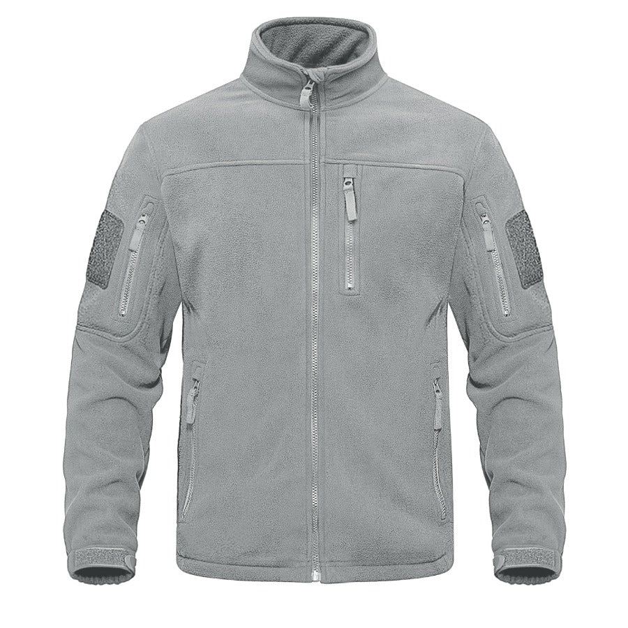 Tactical Warmth and Style: Men's Full-Zip Fleece Jacket - true-deals-club