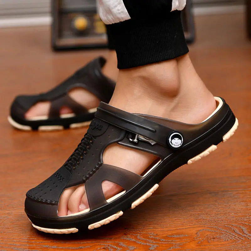 Summer Sandals: Outdoor Beach Indoor Durable Anti-Slip Peep Toe Men's - true-deals-club