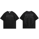 Suede Devil Wings Skeleton T Shirt - true-deals-club