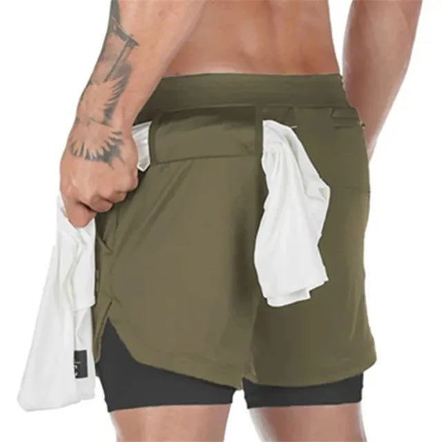 Men's 2-in-1 Running Shorts: Quick Dry Fitness Workout - true-deals-club