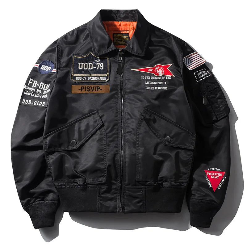 Military Aviator Jacket: Thick MA-1 Bomber Pilot Coat - true deals club