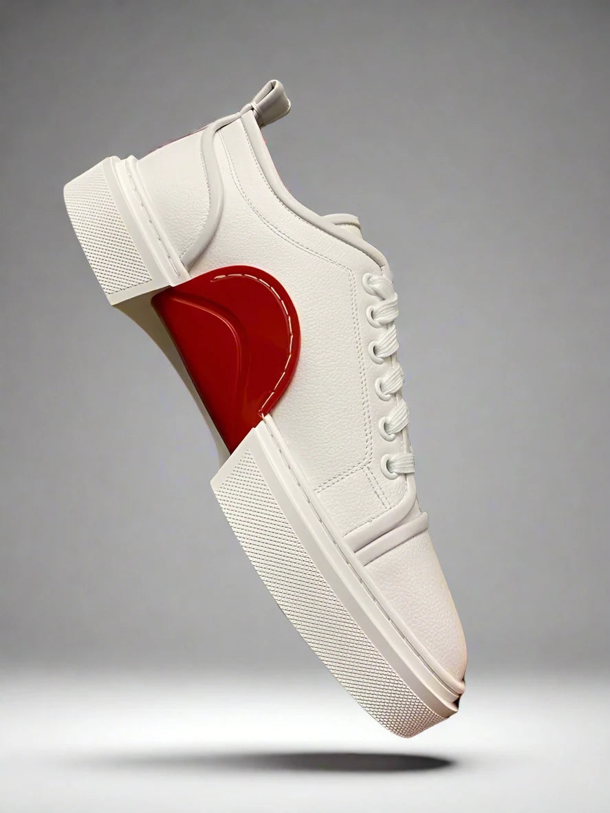 Elegant Sophistication: White Leather Sneakers for Discerning Men - true-deals-club