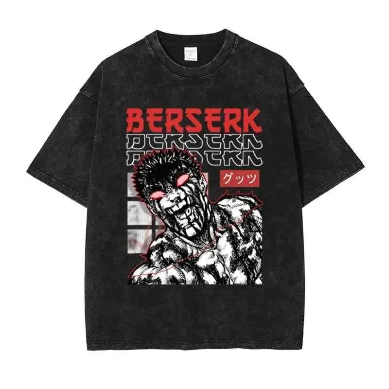 Anime Kenpuu Denki T-shirt - Oversized Streetwear Washed Tops - true deals club