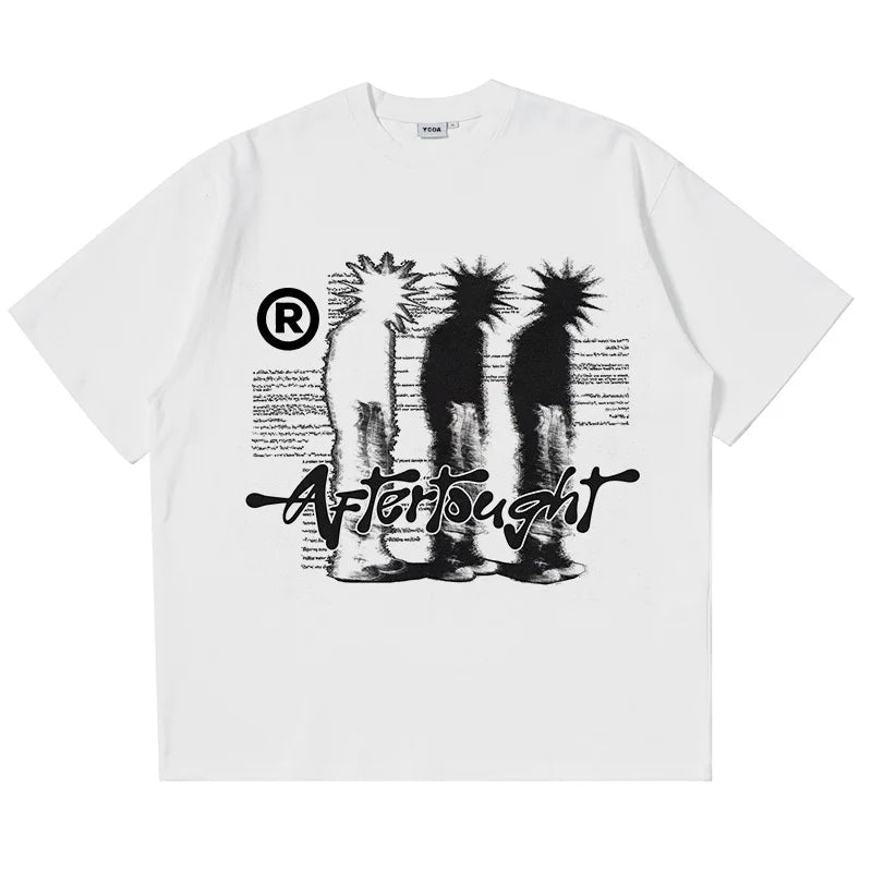 Cotton Graphic Tees: Aftertought Cotton Oversized T-shirt - true-deals-club