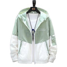 Unisex College Windbreaker Jacket - Loose Fit, Color Block - True-Deals-Club