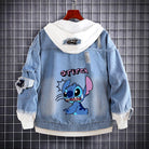 Cartoon Jean Jacket - Stitch Inspired Denim Hooded Coats for Women