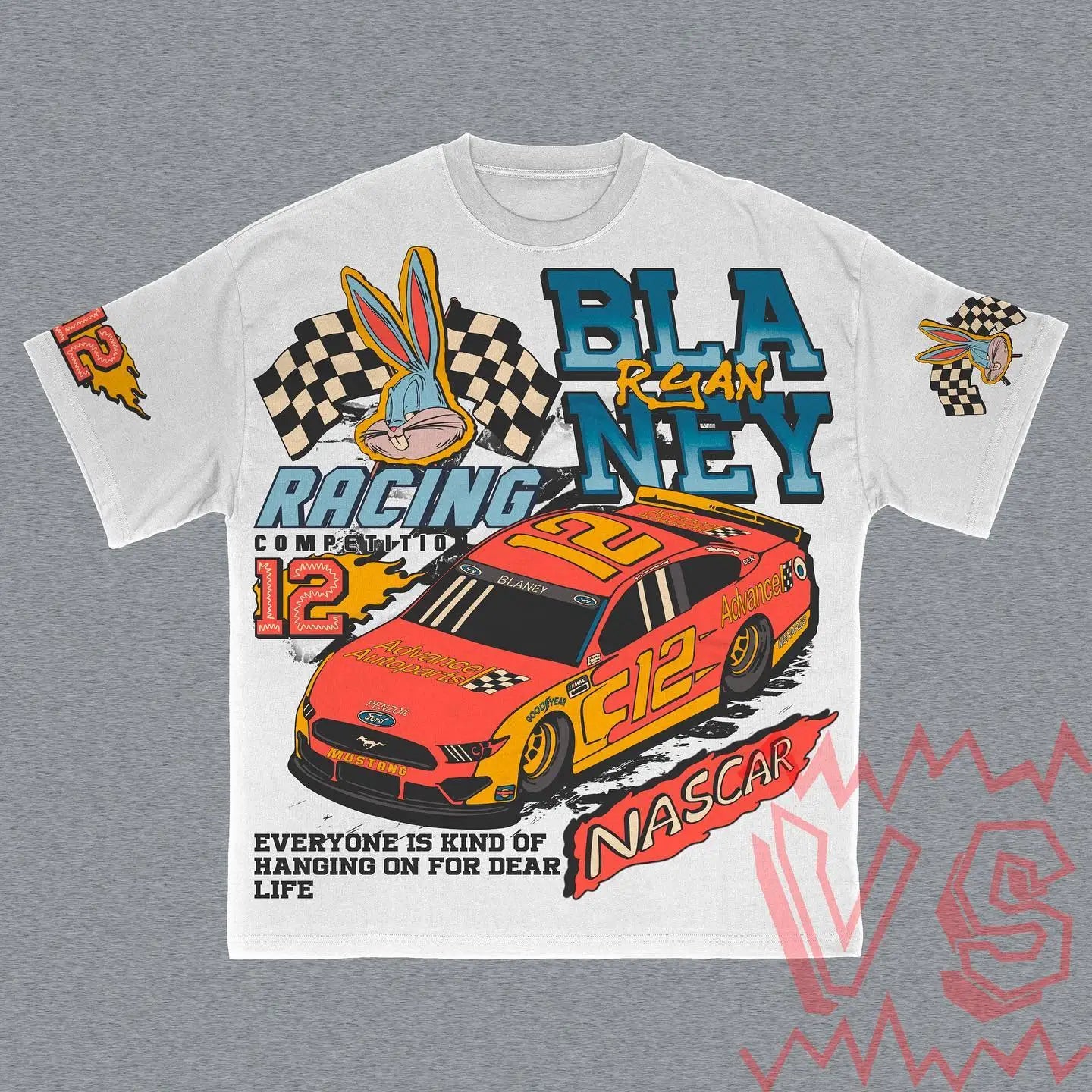 Ryan Blaney 12 Race Car Driver Oversized Cotton T-shirt for Women - true-deals-club