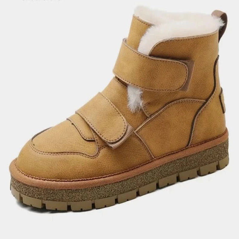 Leather Winter Snow Boots with Wool for Women - true-deals-club