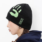 Hands Graphic Print Knit Beanie: Y2K Streetwear Aesthetic - true-deals-club