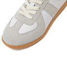 White Split Leather Sneakers Flat for Women - true-deals-club