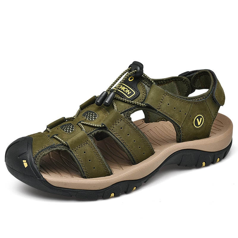 Outdoor Summer Men's Leather Sandals - true-deals-club