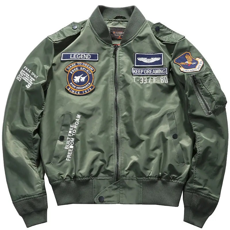 Aviator Bomber Jacket for Men: Air Force Baseball Style - true deals club