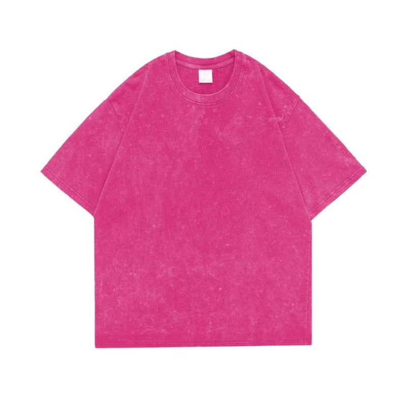 Women's Acid Wash Short Sleeves T-shirts - true-deals-club