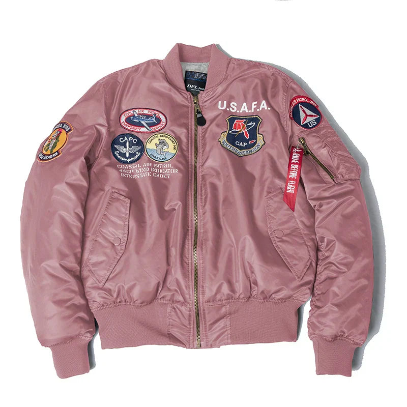 Top Gun Bomber Jacket - Vintage Pilot Embroidery Jacket - true deals club