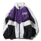 Unisex College Windbreaker Jacket - Loose Fit, Color Block - True-Deals-Club
